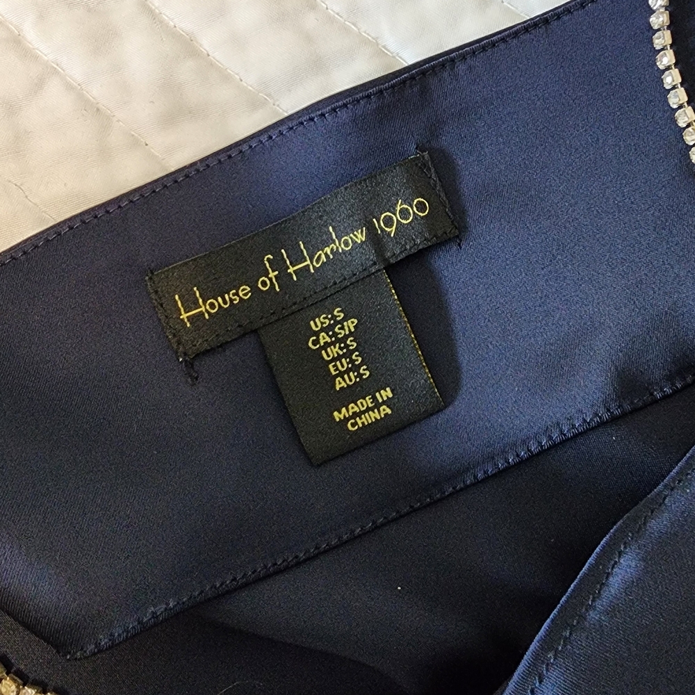 House of Harlow 1960 Black Satin Cowl Camisole with Chain Straps - Picture 7 of 7
